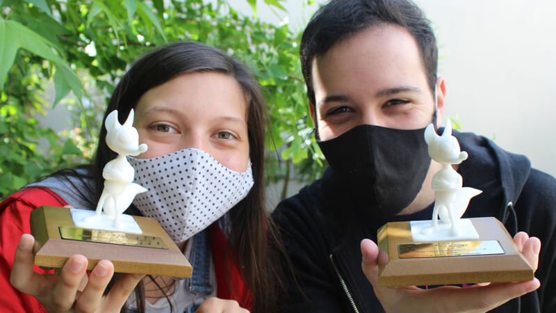 *Lucía García and Diego Edelman received an award for their short film.*
