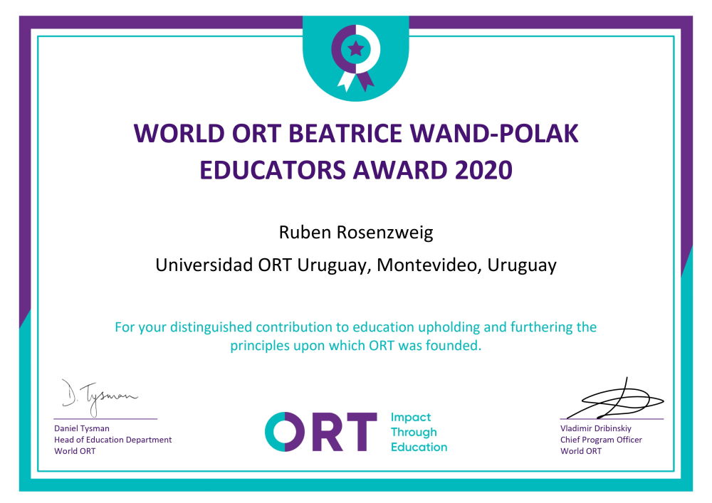 Rosenzweig: awarded one of 12 honors by World ORT