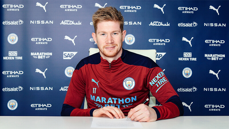 *Kevin De Bruyne agreed to extend his contract with Manchester City based on data analysis. Photo: Manchester City.*