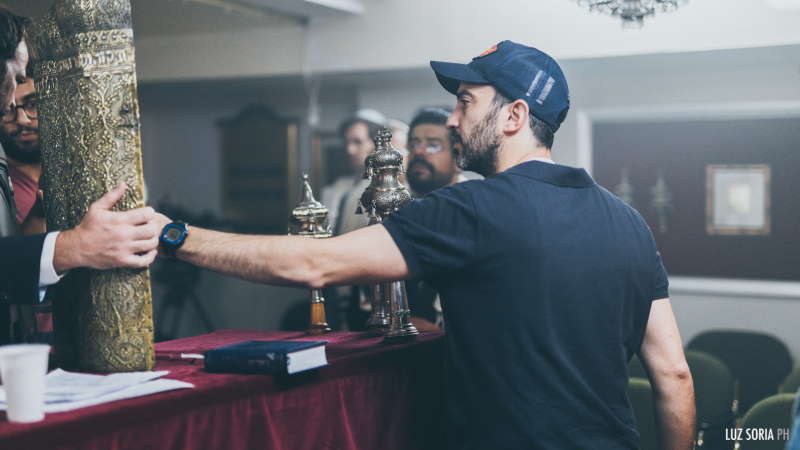 *Filming of *My Kippah*. Photo: Luz Soria / courtesy of Ilan Rosenfeld.*