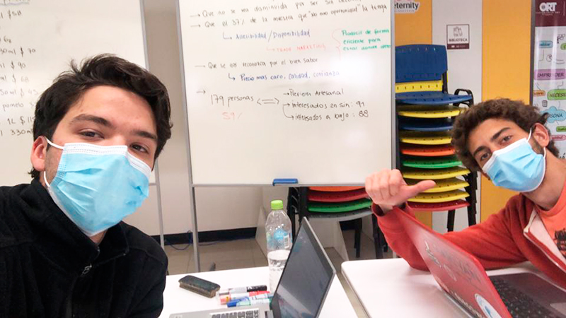 *Juan Ignacio Soldo and Mateo Bertolotti at ORT's Center for Innovation and Entrepreneurship*