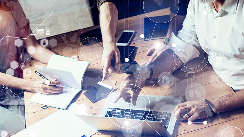 Group of people working as a team