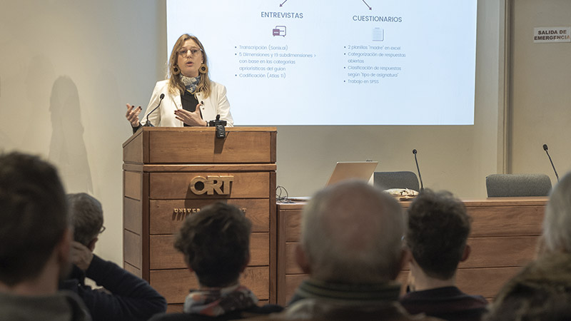 Marina Melani during the defense of her doctoral dissertation