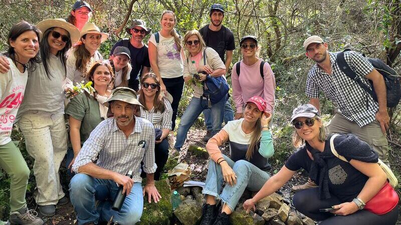 A group of landscape architects and ORT students in Reserva de Vida, speaking out against animal abuse