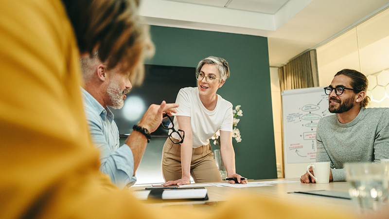 Group of people working as a team