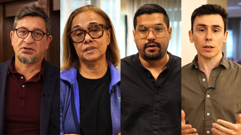 *From left to right: Germán de los Santos, Ana Arana, Oscar Martínez, and Guillermo Losa.*