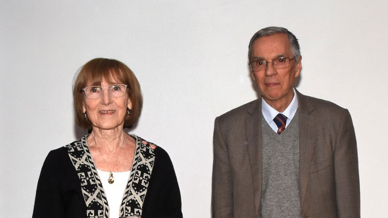 *Prof. Charlotte de Grünberg and Eng. Julio Fernández at the presentation of Uruguay’s First Scopus Award (2018)*