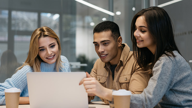 A group of students working together