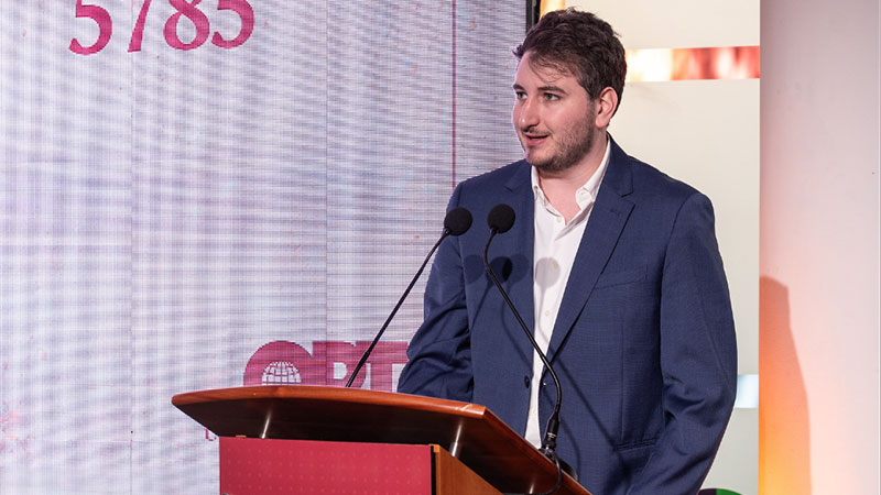 Matías Grünberg, Esq., during his speech on Rosh Hashanah 5785