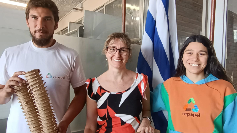*Matías López, Inés Tiscornia, and Ayelén Pacheco at Gerardo Cuesta School No. 209