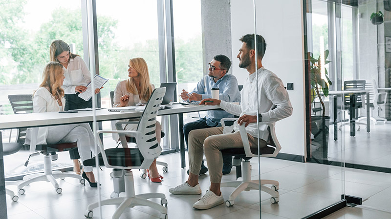 Group of people working as a team