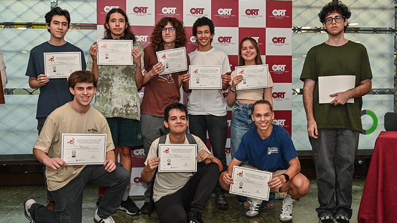 Winners of the International Mathematics Tournament at ORT University in Uruguay
