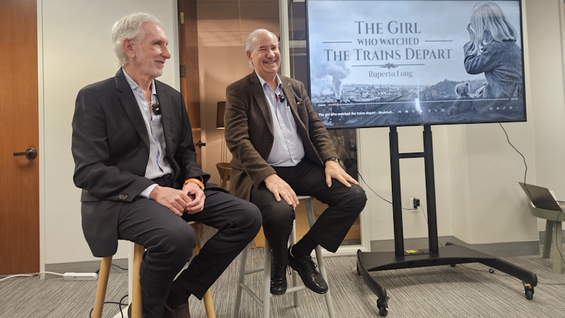 *Dr. Jorge Grünberg and Ruperto Long, Engineer, at the Consulate General of Uruguay in San Francisco*