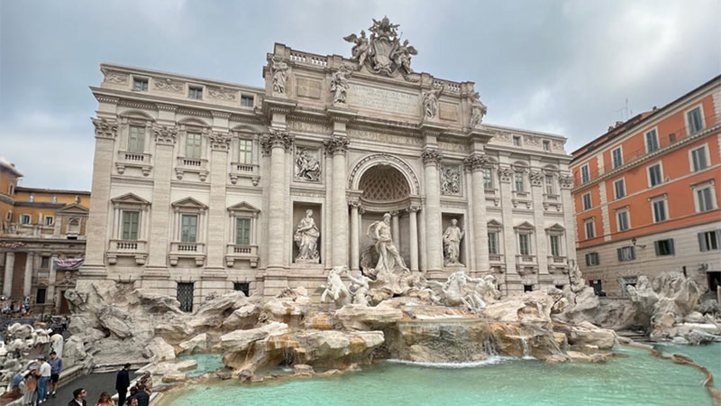 *The Trevi Fountain, one of the largest Baroque fountains in Rome (Italy)*