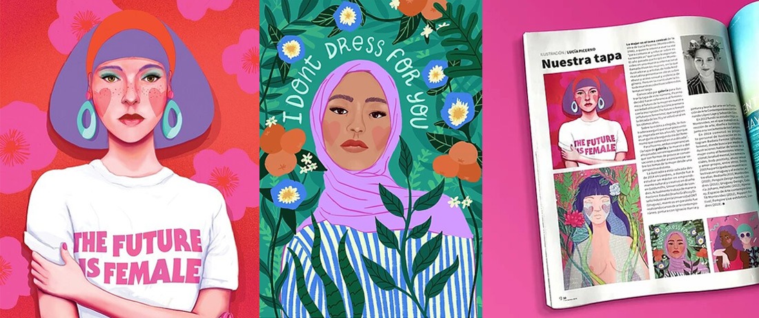 Illustrations of “women who confront you”
