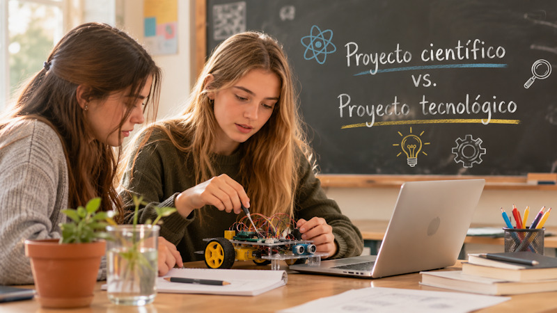 Estudiantes desarrollando proyectos científicos y tecnológicos.