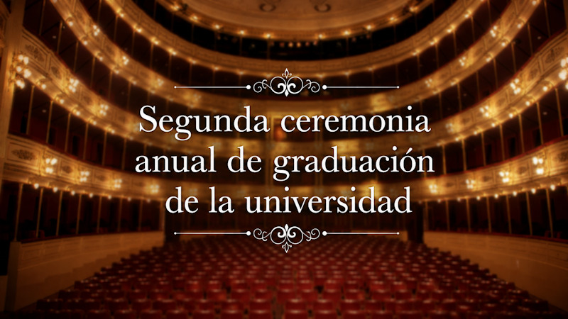 Ceremonia anual de graduaci&oacute;n de la universidad en el Teatro Sol&iacute;s.