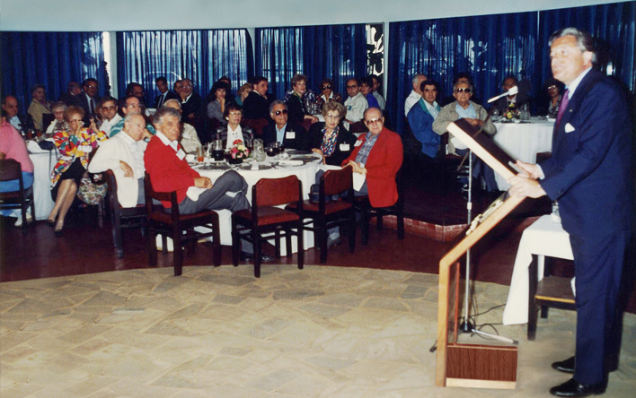 *Dr. Luis Alberto Lacalle, serving President of Uruguay, gives a speech at a World ORT event*